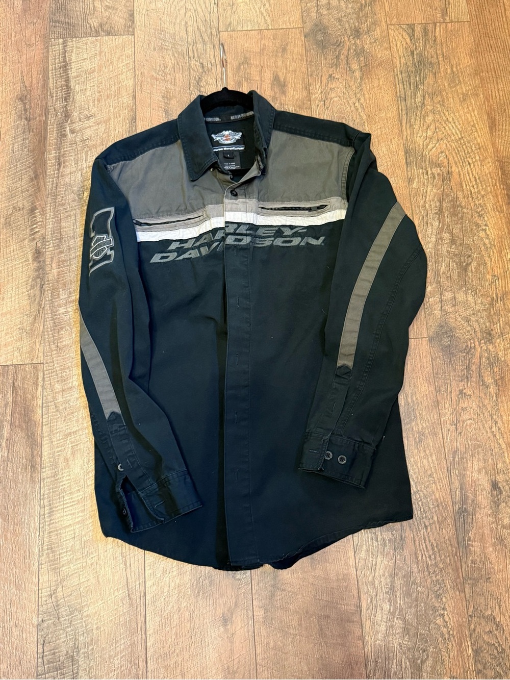 Harley-Davidson Men’s Black & Gray Riding Shirt Jacket - heavy weight